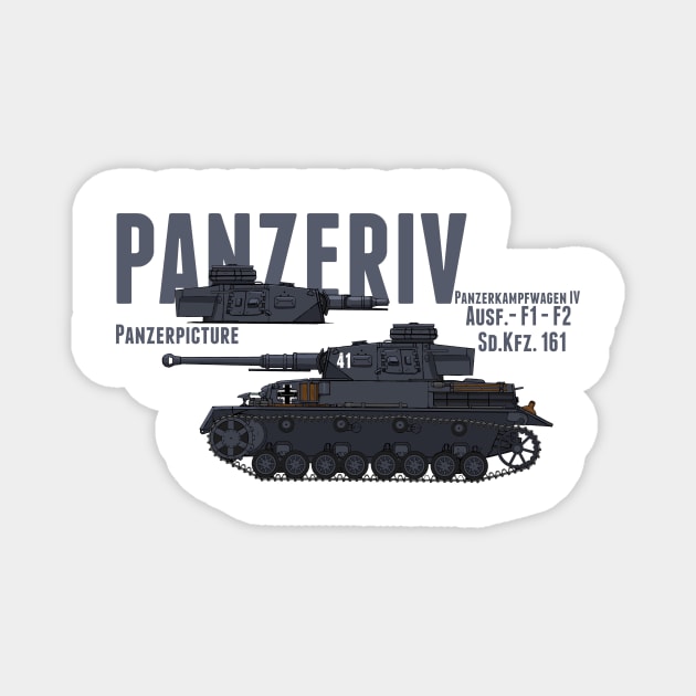 Panzer IV Ausf.F2 and F1 T-Shirt Magnet by Panzerpicture