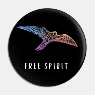 Free Spirit Colourful Peregrine Falcon Bird Graphic Pin