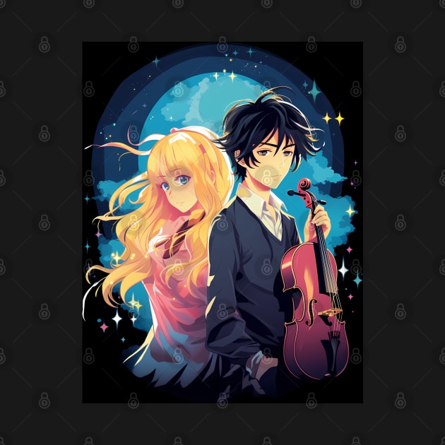 your lie in april fanart anime graphic tee by FunartsbyM