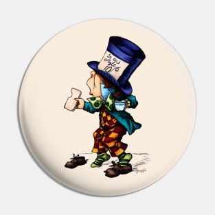 Vintage mad hatter with bright colors, from Alices adventures in wonderland tale Pin