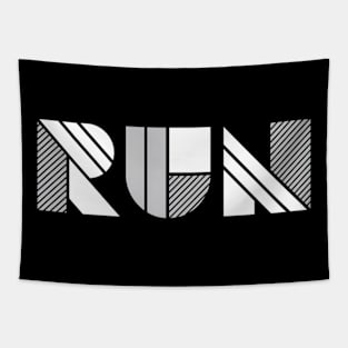 Run Geometric Shapes - White Tapestry