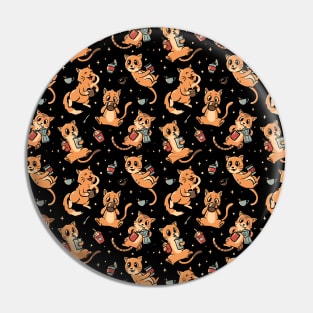 Pattern Cats and Coffee by Tobe Fonseca Pin