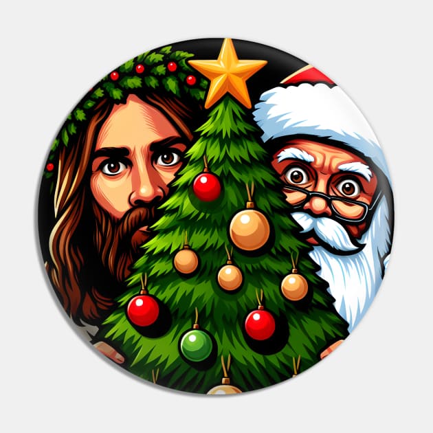 We Saw That - Jesus and Santa saw that - Christmas Tree Edition Pin by SergioCoelho_Arts