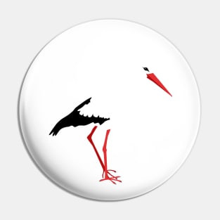 Digital stork drawing Pin