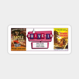 Drive-In Double Feature - Mole People & Teenage Caveman Magnet