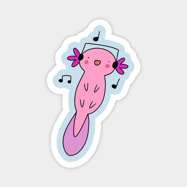 Headphones Axolotl Magnet by saradaboru