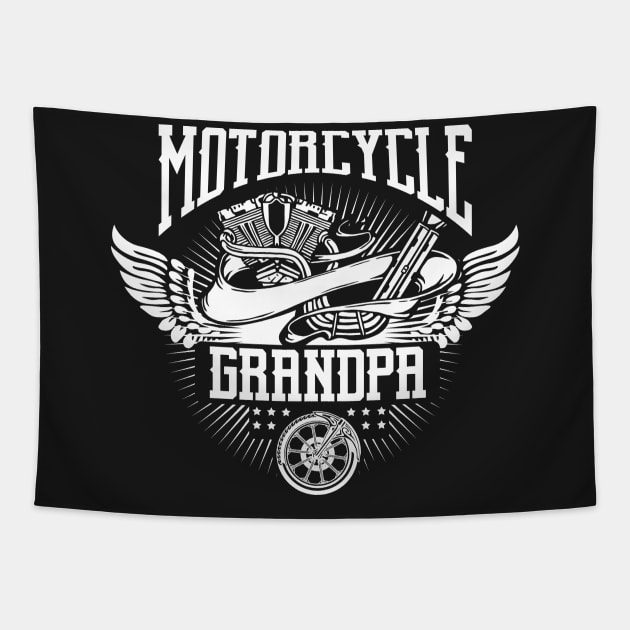 Motorcycle Grandpa Biker Tapestry by RadStar