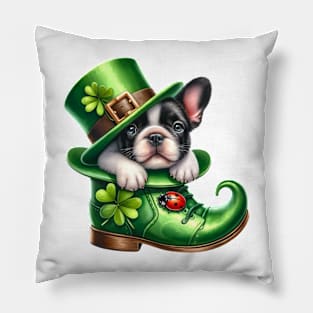 French Bulldog Shoes For Patricks Day Pillow