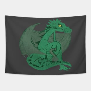 Hand drawn wood dragon - The determinate Tapestry