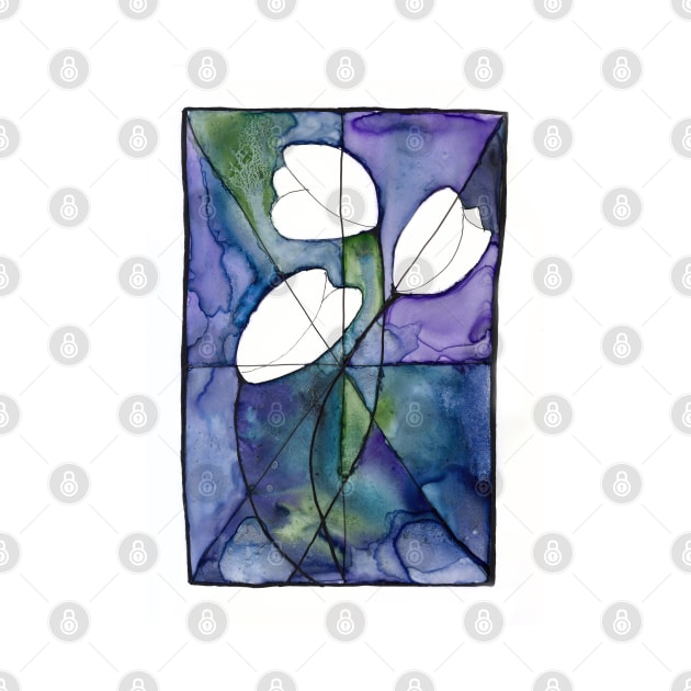 Tulips in a Stained Glass Window by ConniSchaf