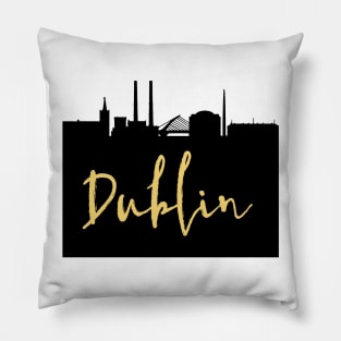 DUBLIN IRELAND DESIGNER SILHOUETTE SKYLINE ART Pillow