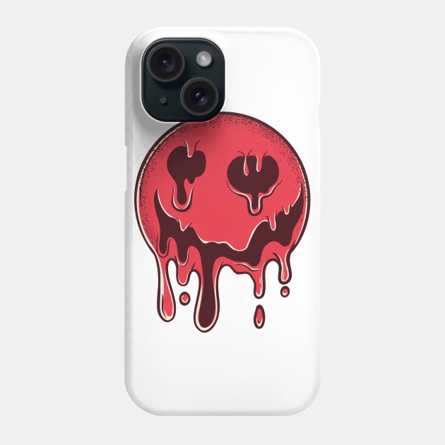 Melting Dark Smiley Phone Case by madeinchorley