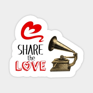 Share the Love Music Illustration with Text Magnet