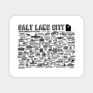 Salt Lake City Map Magnet