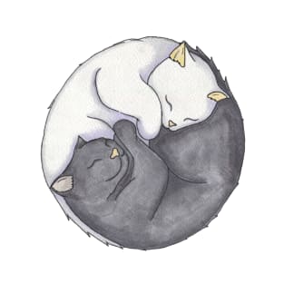 Yin And Yang, Sleeping Cats T-Shirt