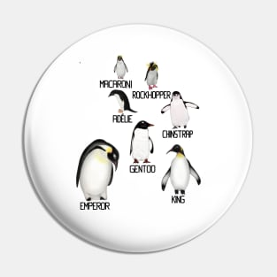 Labeled Antarctic Penguins Pin