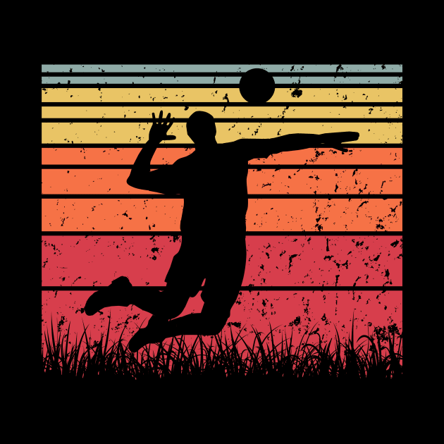 Travel back in time with beach volleyball - Retro Sunsets shirt featuring a player! by Gomqes