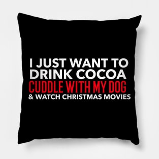 Cocoa, Dogs, and Xmas Pillow