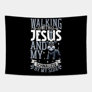 Jesus and dog - Standard Schnauzer Tapestry