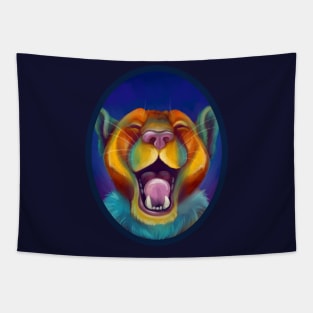 Rainbow cougar Tapestry