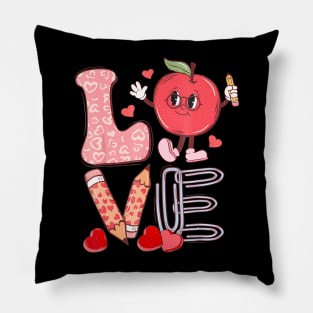 Teacher Love Groovy Back To School Teach Love Pillow