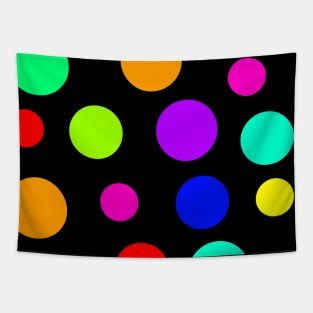 Rainbow and White Polka Dots Tapestry