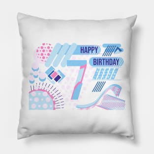 Happy birthday 7 years old, text design Pillow