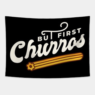 Funny "But First, Churros" Tapestry