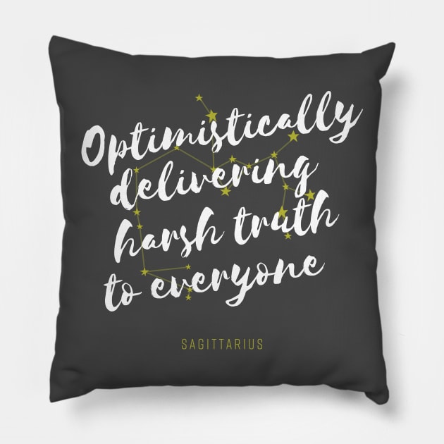 Sagittarius Zodiac Funny Pillow by StarSignPrints