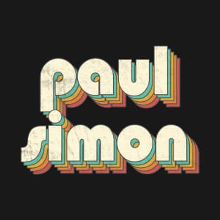 Retro Vintage Rainbow Paul Letters Distressed Style T-Shirt