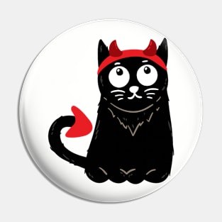Halloween Black Cat Demon Pin