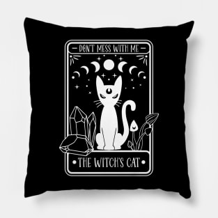 Witch cat tarot card Pillow