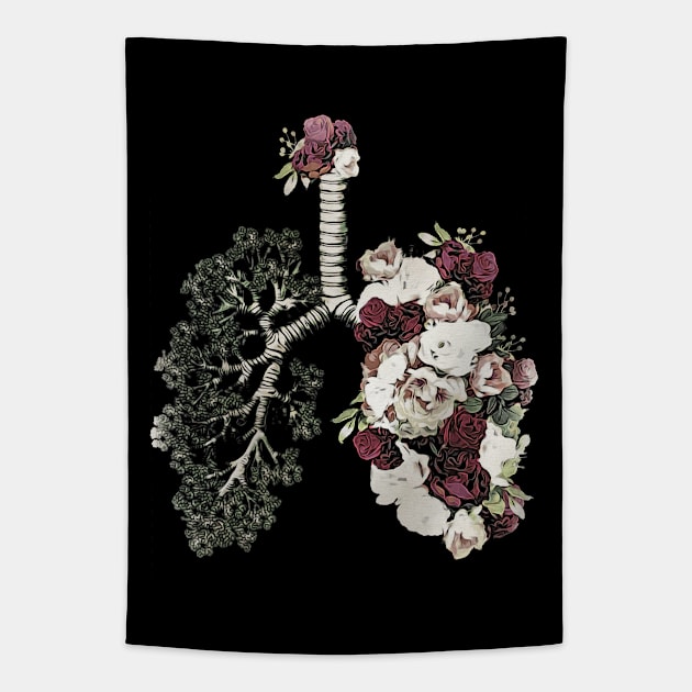 Lung Anatomy / Cancer Awareness 13 Tapestry by Collagedream