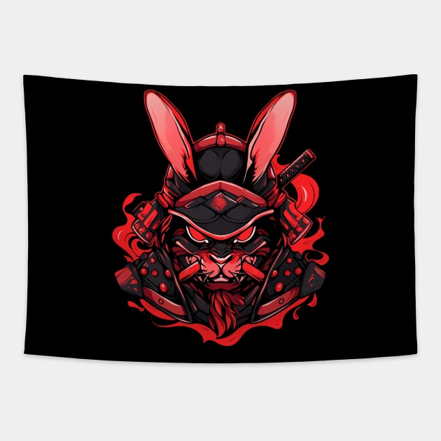 samurai rabbit Tapestry by fancy ghost