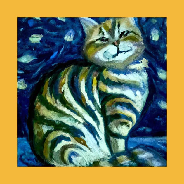 Cat in the Style of Vincent Van Gogh by Star Scrunch
