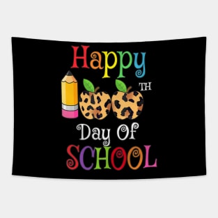 Happy 100Th Day Of School Leopard Print Teacher Student Tapestry