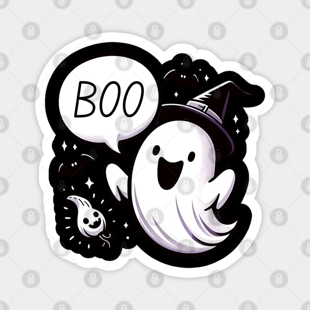 Ghost of surprise boo For Halloween Magnet by Creatifly Graphic Tees