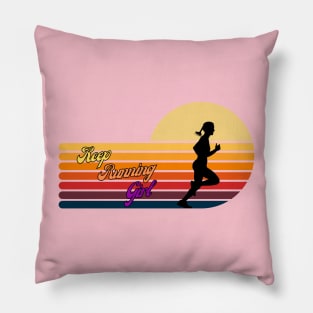 Keep Running Girl Pillow