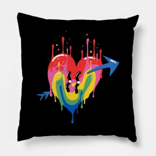 Trippy Drippy Heart Pillow