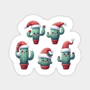 Cute Christmas Cactus Illustration Magnet