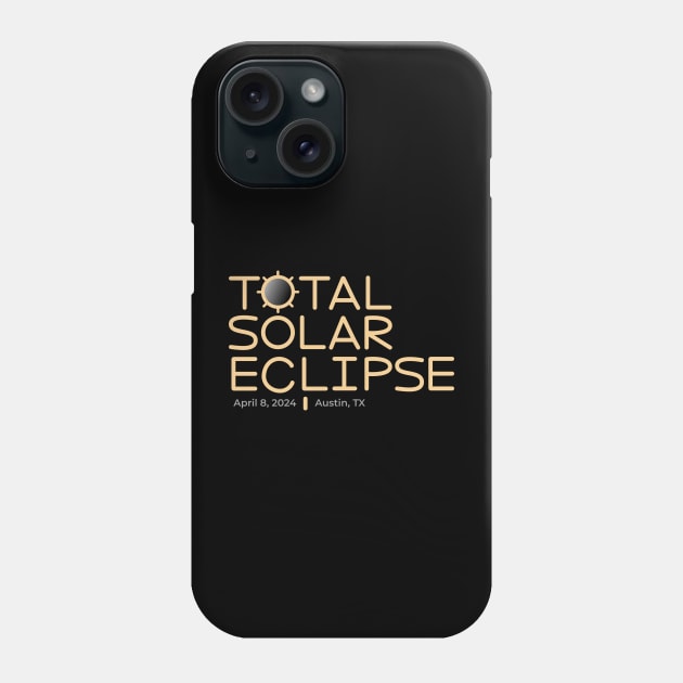 2024 Total Solar Eclipse, Austin, Texas Phone Case by KatelynDavisArt