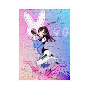 Pastel Goth Gamer Poster Design | Overwatch D.Va T-Shirt