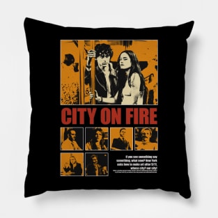 city on fire Pillow