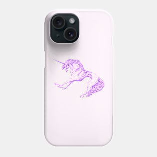 Nightmare Unicorn, Purple Outline Phone Case