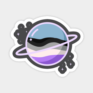 glass pride planets - asexual Magnet