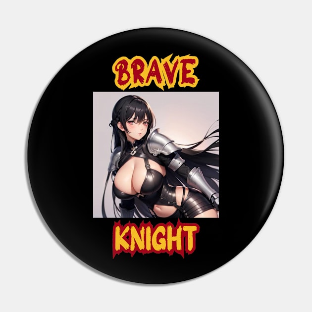 Brave Knight Anime Girl Pin by Clicks Clothes