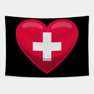 Switzerland Flag Heart Tapestry