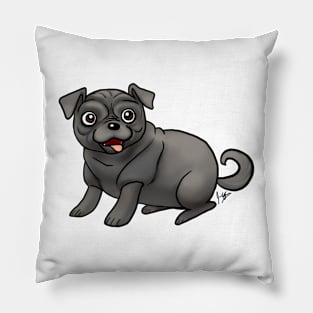 Dog - Pug - Black Pillow