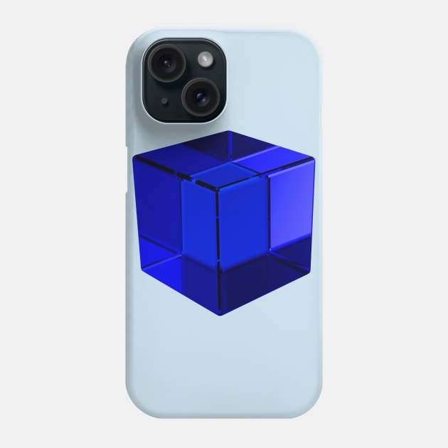 Blue Cube Phone Case by valsevent