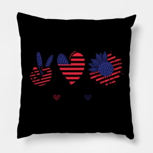 Peace, love, America Pillow